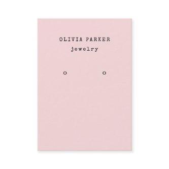 Blush Pink Typewriter Text | Earring Display Card