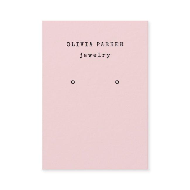 Blush Pink Typewriter Text | Earring Display Card