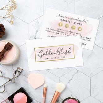 Blush Pink Watercolor & Gold Social Media Network
