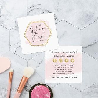 Blush Pink Watercolor & Gold Social Media Network Square