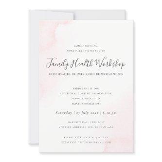 BLUSH PINK WATERCOLOUR BRUSH STROKE WORKSHOP EVENT INVITATION