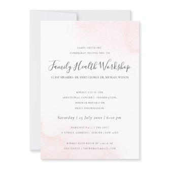 BLUSH PINK WATERCOLOUR BRUSH STROKE WORKSHOP EVENT INVITATION