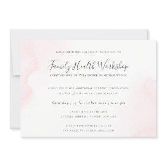 BLUSH PINK WATERCOLOUR BRUSH STROKE WORKSHOP EVENT INVITATION