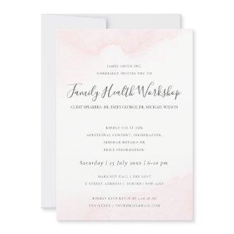 BLUSH PINK WATERCOLOUR BRUSH STROKE WORKSHOP EVENT INVITATION