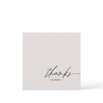 Blush Pink Wedding Script Thanks Thank You Card