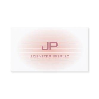 Blush Pink White Elegant Modern Monogram Trendy