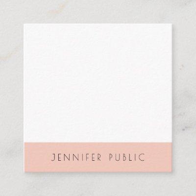 Blush Pink White Modern Simple Elegant Template Square