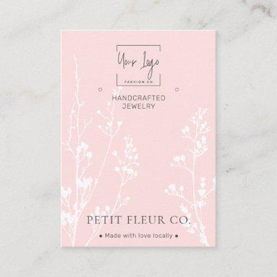 Blush Pink Wildflowers QR Jewelry Display Card