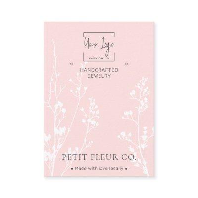 Blush Pink Wildflowers QR Jewelry Display Card