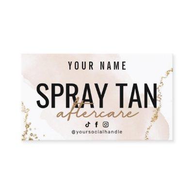 Blush Rose Gold SPRAY TAN Aftercare Card