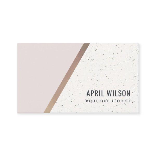 Blush Rose Gold White Ceramic Geometric Stripes