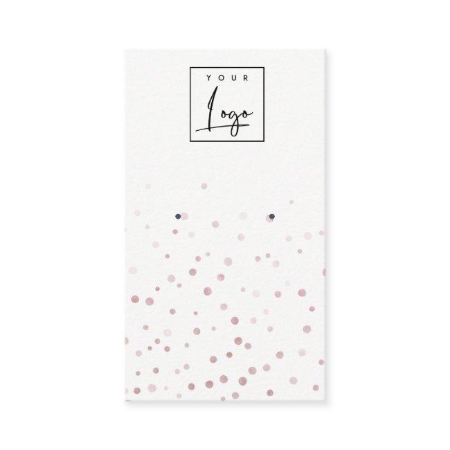 Blush Watercolor Confetti Logo Earring Display