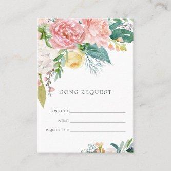 Blushing Summer Floral Song Request Enclosure Card