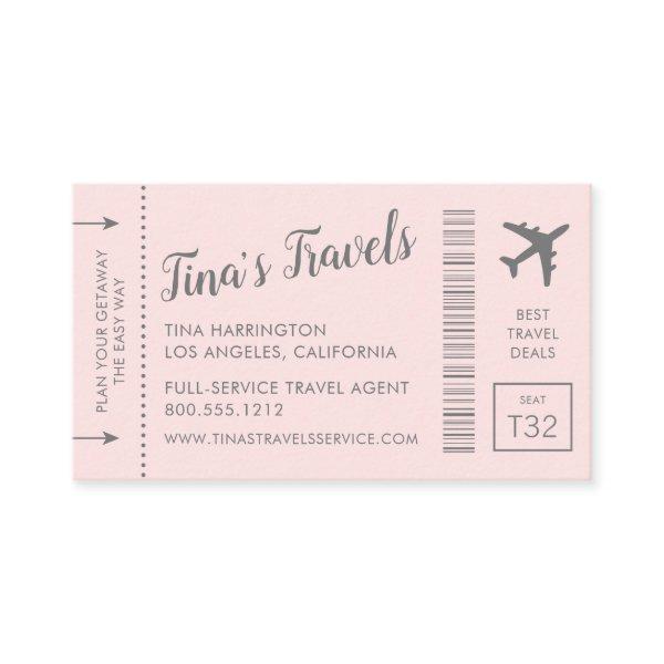 Boarding Pass Plane Ticket  Pink