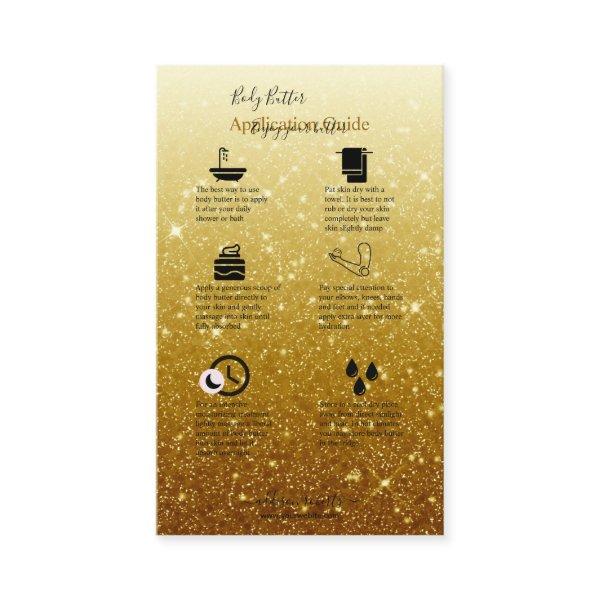 Body Butter Application Guide  Gold Glitter