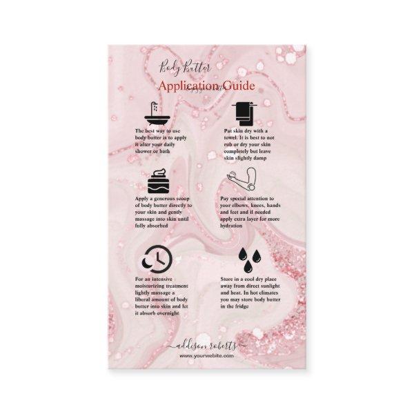 Body Butter Application Guide Pink Gold Watercolor