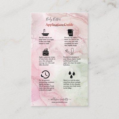 Body Butter Application Guide Pink Gold Watercolor