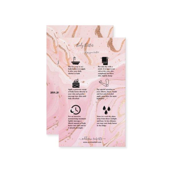 Body Butter Application Guide Pink Gold Watercolor