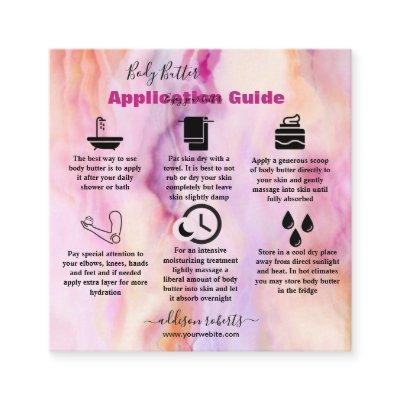 Body Butter Application Pink Gold Watercolor Square