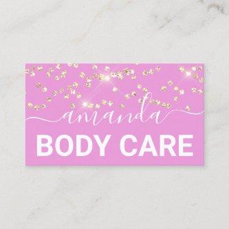 Body Care Makeup Logo Gold Confetti Pink
