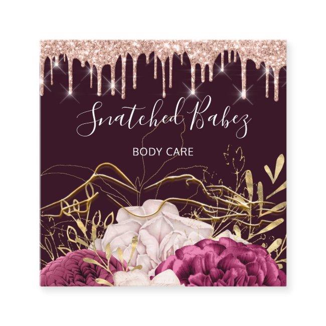 Body Care Sculpting QRCODE Rose Flowers Bordeaux Square