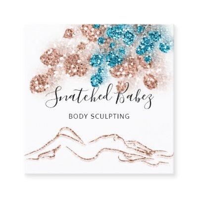 Body Logo Massage Sculpting QRCODE Rose Teal Blue Square