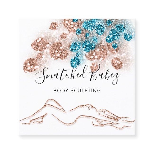 Body Logo Massage Sculpting QRCODE Rose Teal Blue Square