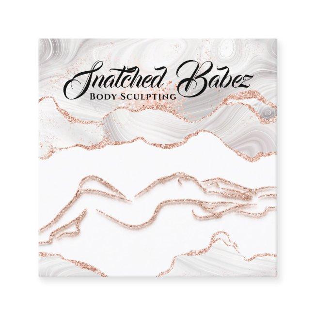 Body Logo Sculpting Marble Rose Glitter QRCODE Square