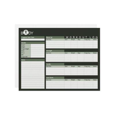 Body Madness Fitness Personal Workout Log Sheets