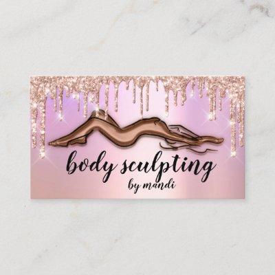 Body Sculpting Beauty Logo Glitter Drips Skinny