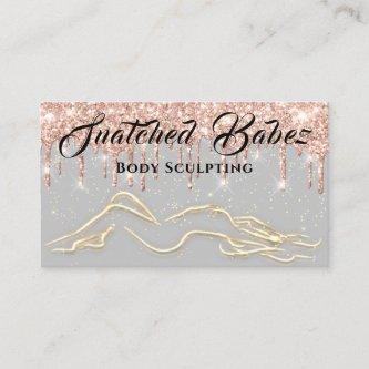 Body Sculpting Beauty Logo Massage Drips Rose Gray