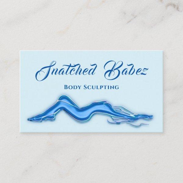 Body Sculpting Beauty Logo Massage QRCODE Blue