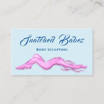 Body Sculpting Beauty Logo Massage QRCODE BluePink
