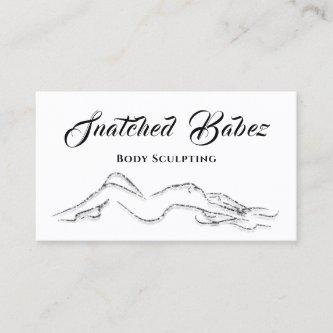 Body Sculpting Beauty Logo Massage QRCODE Silver