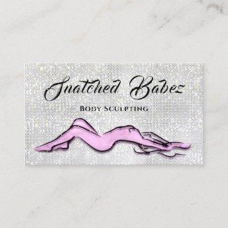 Body Sculpting Beauty Logo Massage Silver Pink