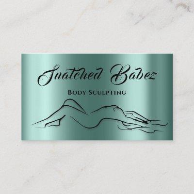 Body Sculpting Beauty Logo Massage Teal Green