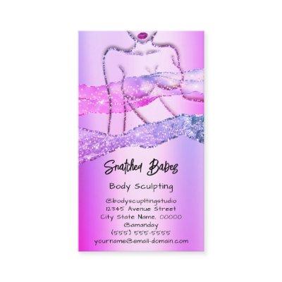 Body Sculpting Cosmetics Logo QR Pink Glitter Lips