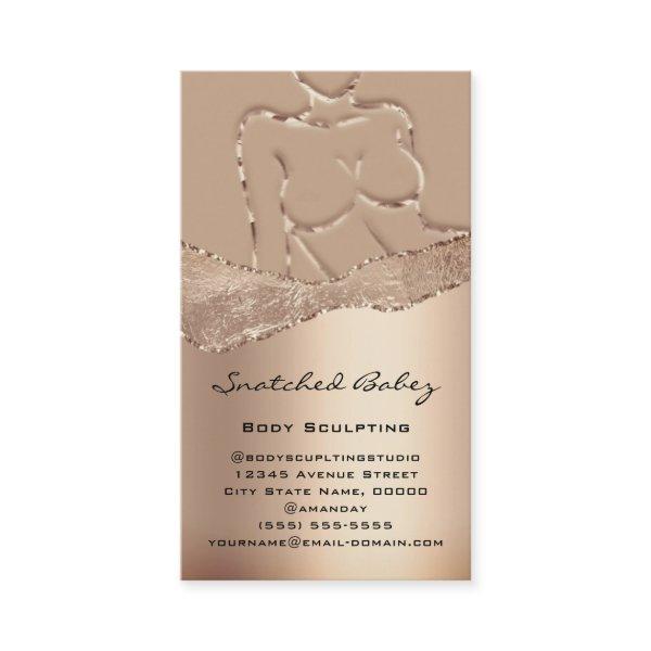 Body Sculpting Logo Gold QR Rose Glitter Waxing