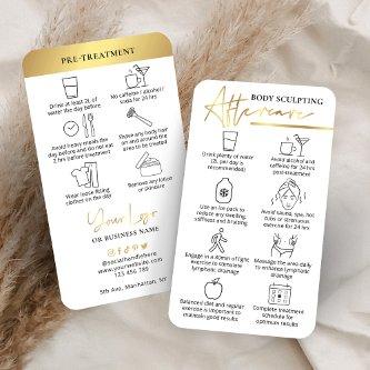 Body Sculpting Pre and Post Care Instructions Gold
