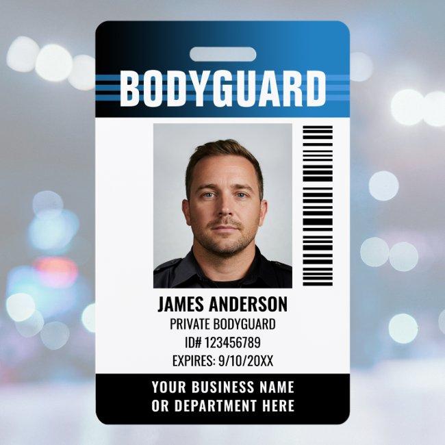 Bodyguard Security Guard ID Photo Logo Blue Custom Badge