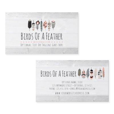 Bohemian Bird Feathers in Blush Pink Tribal Chic