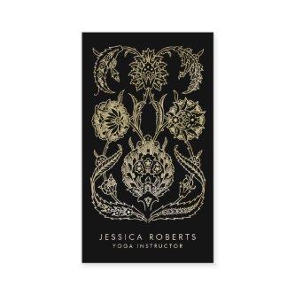Bohemian Black Gold Look Modern Floral