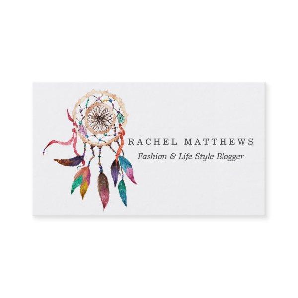 Bohemian Dreamcatcher in Vibrant Watercolor Paint