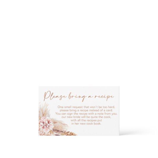 Bohemian Floral Bridal Shower Recipe Card Request