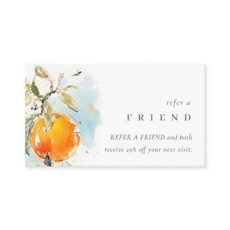Boho Abstract Sketchy Orange Refer A Friend