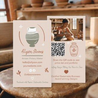 Boho Artisan Pottery Maker Crafts photo qr code