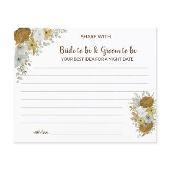 Boho Autumn Share a Date Night Bridal Shower Card  Flyer