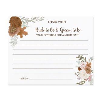 Boho Autumn Share a Date Night Bridal Shower Card Flyer