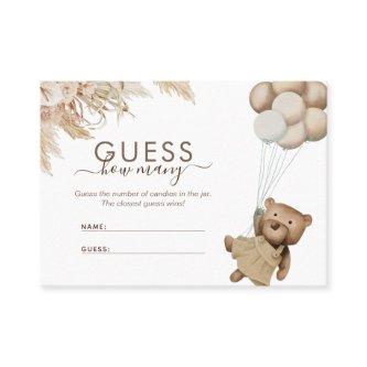 Boho Bear Guess How Many Baby Shower Game