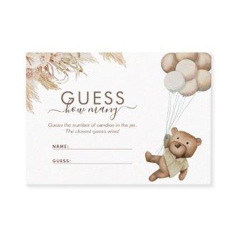 Boho Bear Guess How Many Baby Shower Game